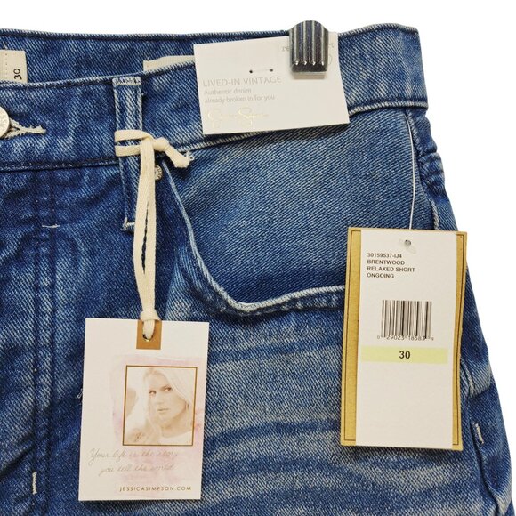 Jessica Simpson Brentwood Relaxed Denim Shorts Size 30 Distressed Blue Womens - Picture 6 of 7